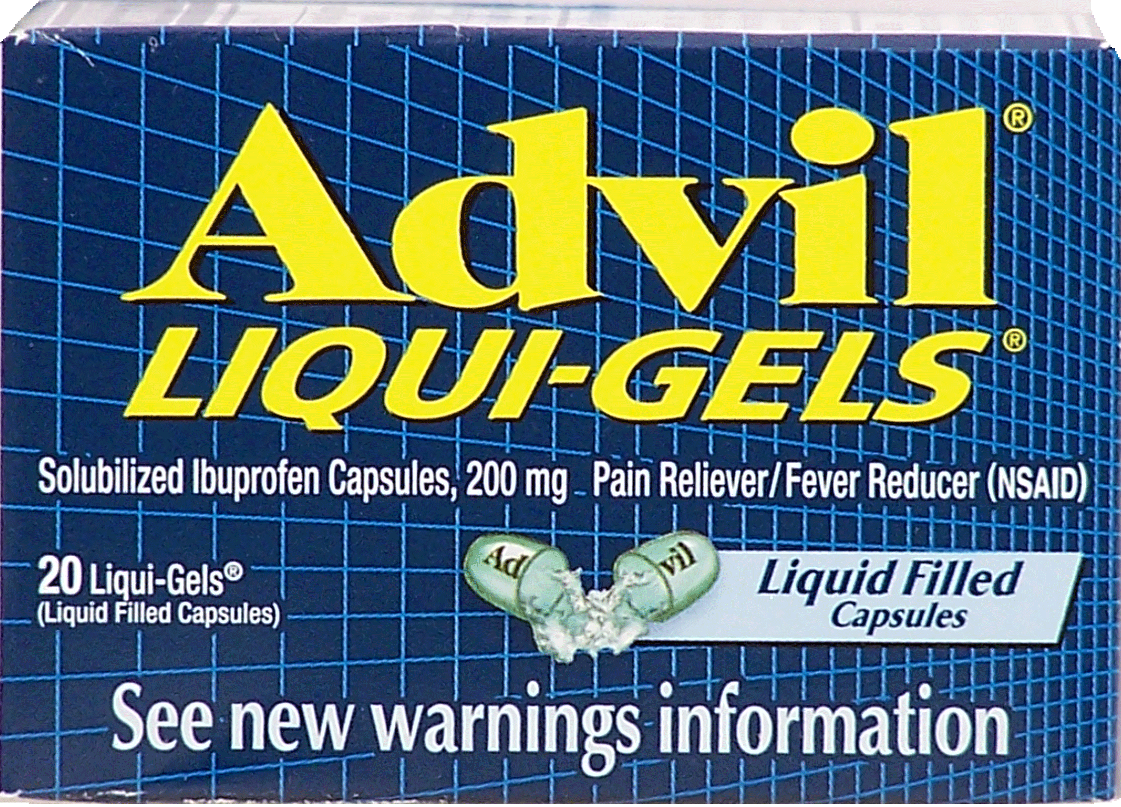 Advil Liqui-Gels pain reliever/fever reducer, ibuprofen capsules, 200 mg, liquigels Full-Size Picture